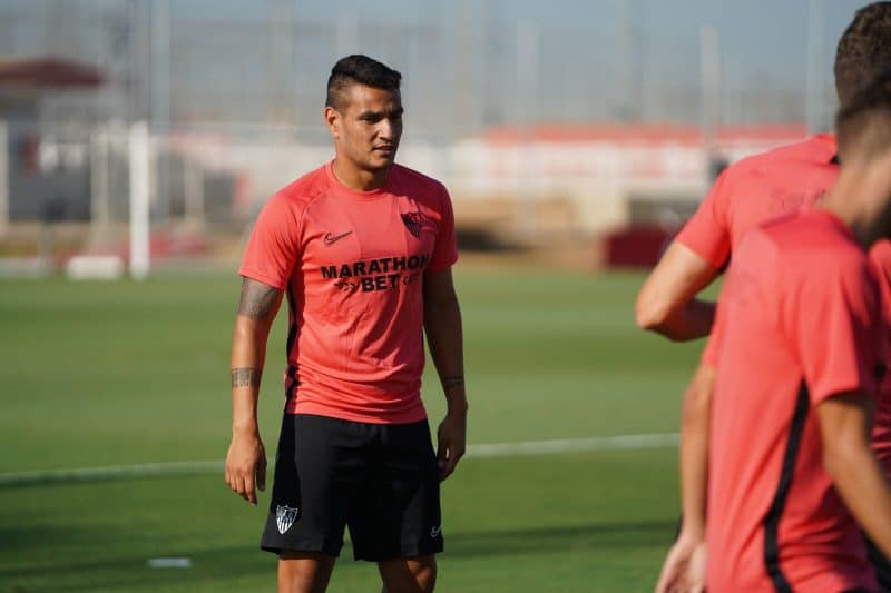 Rony Lopes, durante su primer entrenamiento con el Sevilla FC | Imagen: Sevilla FC