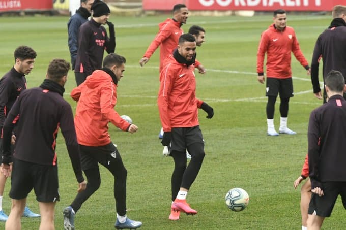 Imagen del Sevilla hoy durante el entrenamiento | Imagen: Sevilla FC