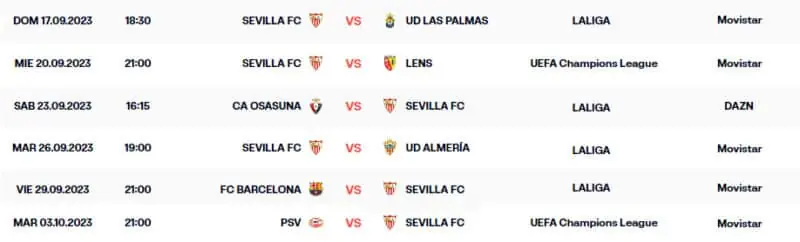 sevilla fc noticias próximos partidos