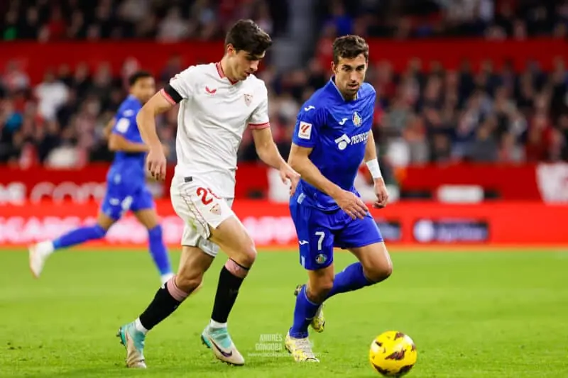 Juanlu, en el encuentro del Sevilla FC frente al Getafe CF